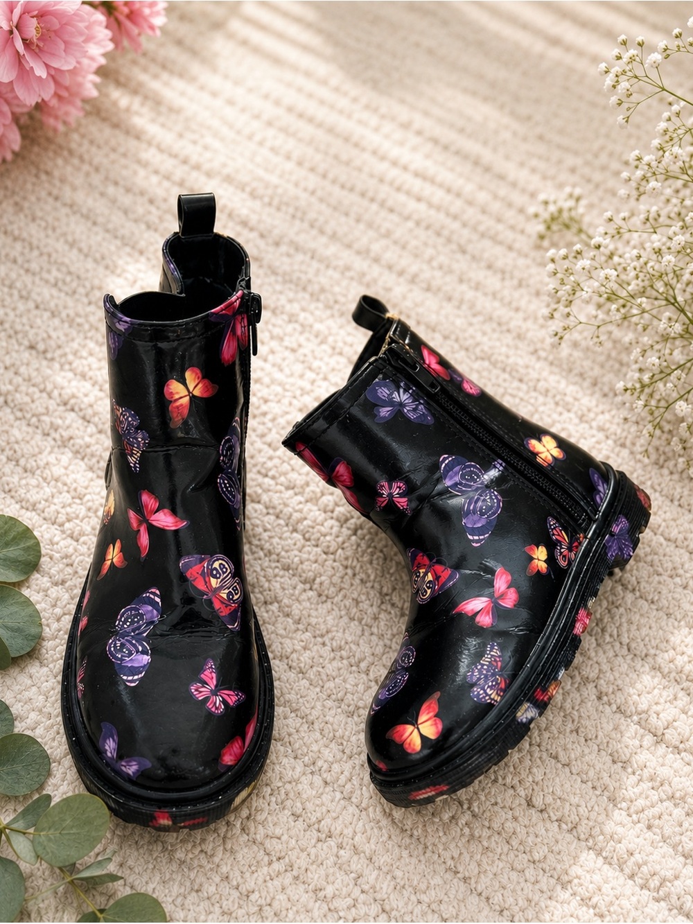 Girls Steve Madden Butterfly Rain Boots – Size 4 (big kids)